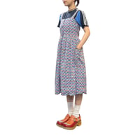 【USED】70's-80's ALLOVER PATTERN PINAFORE DRESS