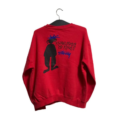 【USED】90'S STUSSY SWEATSHIRT "KNOWLEDGE IS KING"