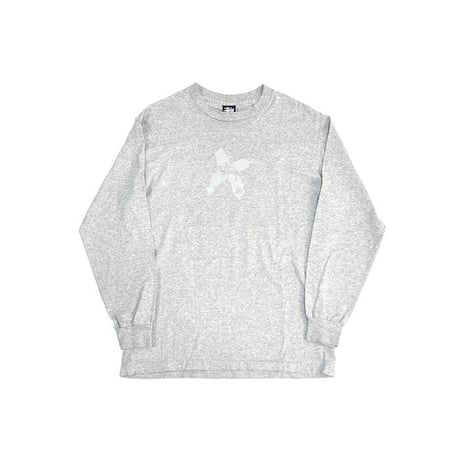 【USED】90'S STUSSY SPLASH "X" L/S T-SHIRT GRAY