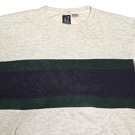 【USED】90's AZ SPORT Thermal Panel Pocket Sweatshirt