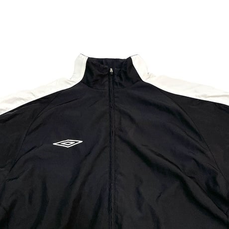【USED】00'S UMBRO POLY TRACK JACKET BLACK × WHITE
