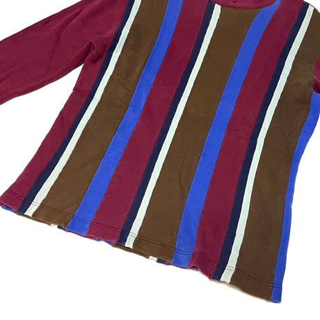 【USED】00's COMME des GARCONS HOMME PLUS STRIPE PATCHWORK SWEATSHIRT