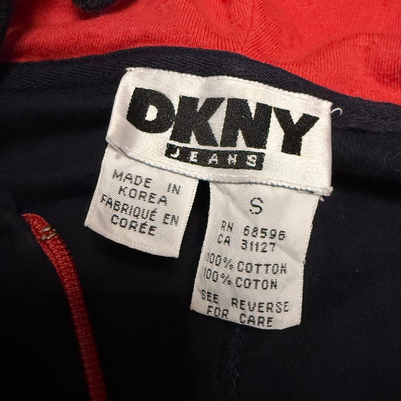 USED】90's DKNY JEANS Hooded Sport Mini Dress |