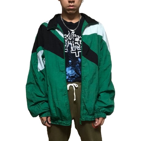 【USED】90'S REEBOK NYLON JACKET GREEN