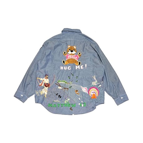 【USED】70'S BIG MAC JC Penny LOT OF ENBROIDERY CHAMBRAY SHIRT