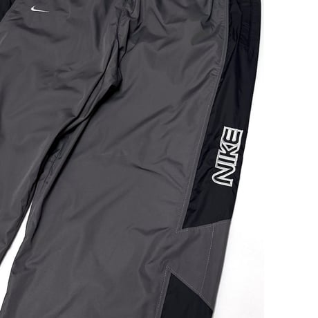 【USED】00's NIKE 2-TONE COLOR POLY TRAINING PANTS GRAY × BLACK