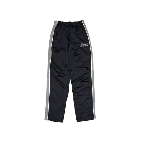 【USED】90's ASICS Euro-Line Snap Track Pants Black × Grey