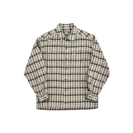 【USED】90'S-00'S QUIKSILVER COTTON FLANNEL CHECK SHIRT
