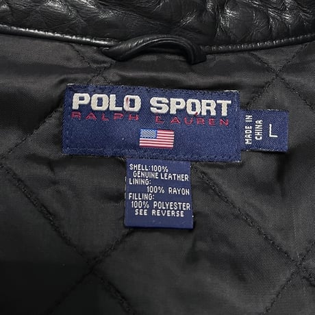【USED】90's POLO SPORT RALPH LAUREN LEATHER BIKER JACKET