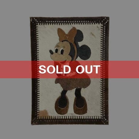 【USED】80'S MINNIE MOUSE UNBORN CARF PATCHWORK WALL TAPESTRY