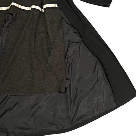 【USED】80s Liz Claiborne TRENCH COAT BLACK