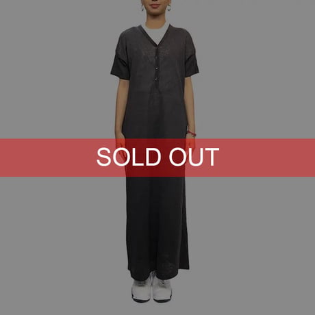 【USED】90'S-00'S MAX MARA WEEKEND LINE S/S LINEN MAXI DRESS