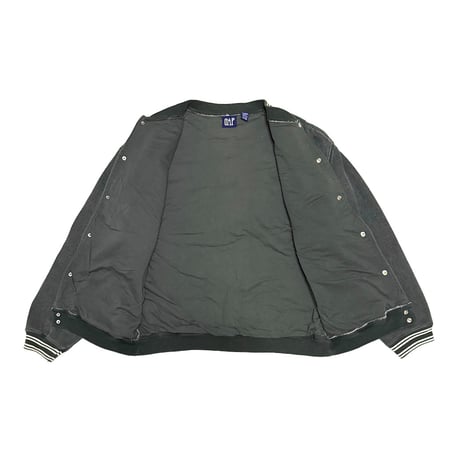 【USED】90's OLD GAP USA Made Sweat Varsity Jacket Faded Gray