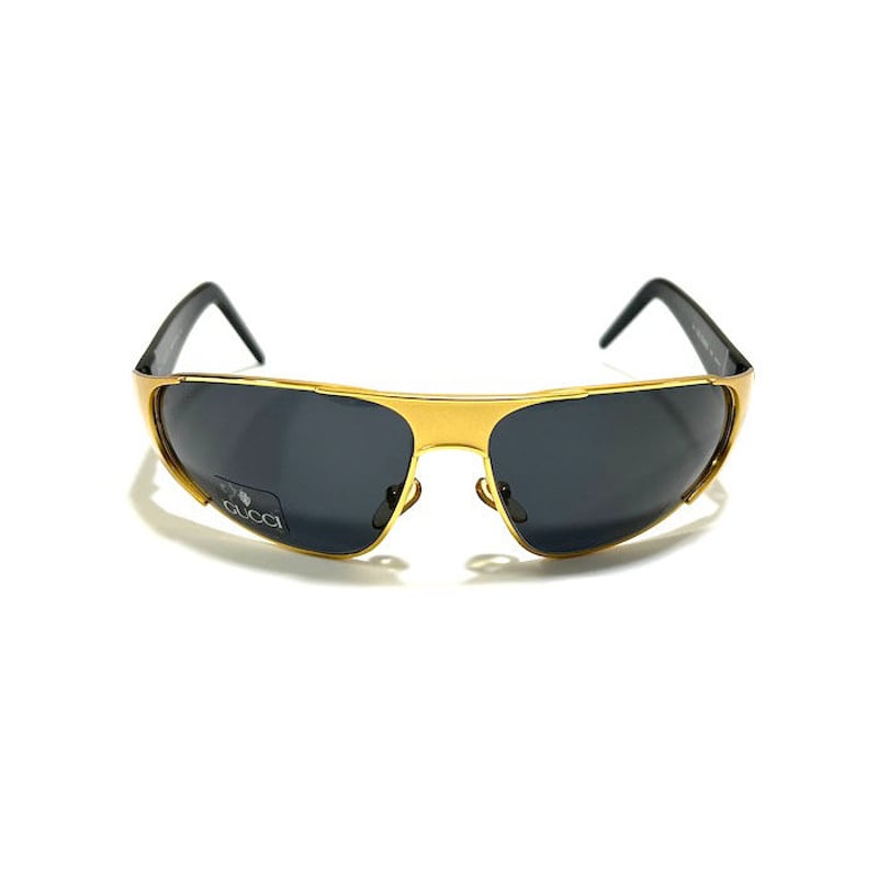 DEAD STOCK】VINTAGE GUCCI SUNGLASSES BLACK × GO