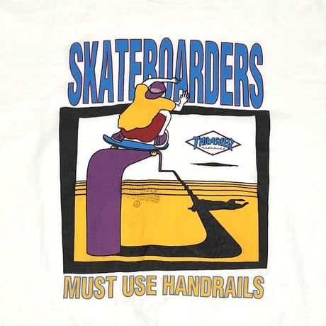 【USED】90'S THRASHER MAGAZINE MUST USE HANDRAILS T-SHIRT