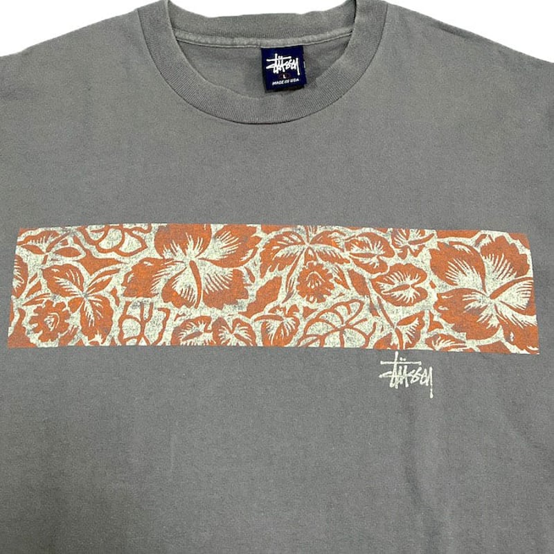 USED】90'S STUSSY HIBISCUS T-SHIRT | KONBINI USED】90'S STUSSY HIBISCUS T-SHIRT | KONBINI