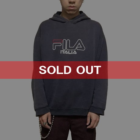 【USED】90'S FILA ITALIA EMBROIDERY LOGO HOODIE