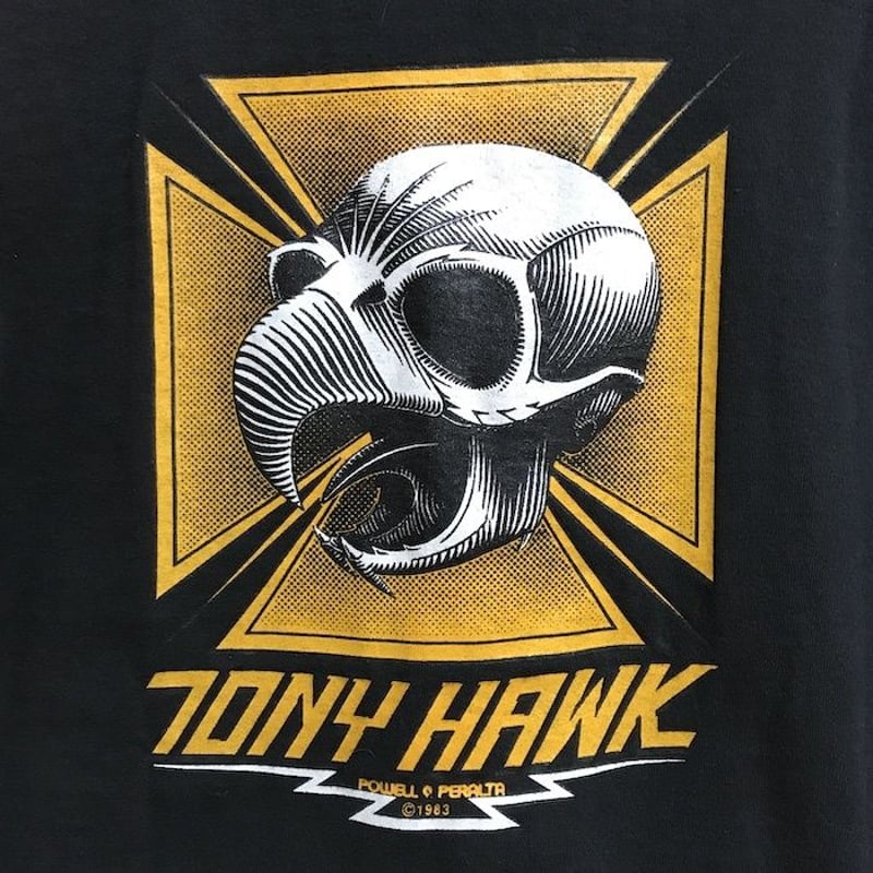 vintage Tony hawk ボタンシャツ スカル シャツ スケーターアメカジ ...