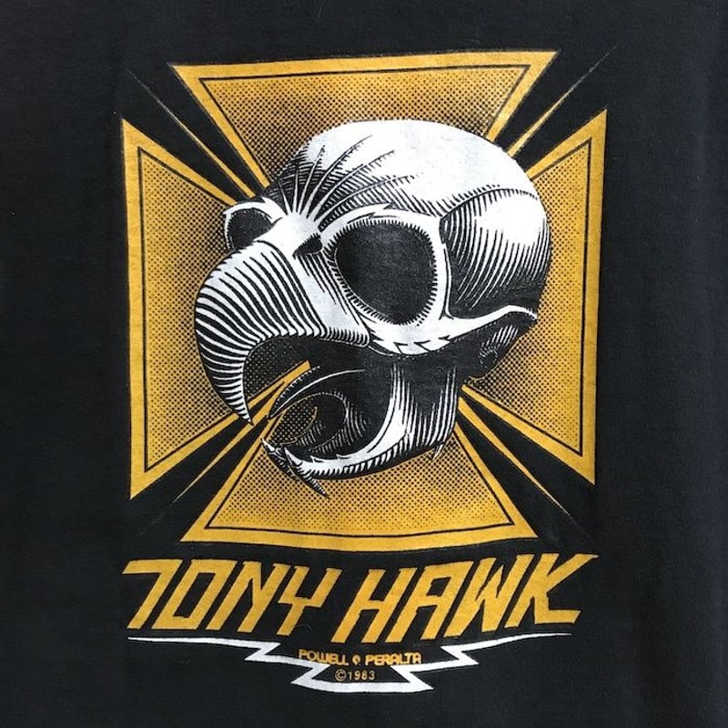 USED】80'S POWELL 'TONY HAWK' T-SHIRT | KONBINI USED】80'S POWELL 'TONY HAWK' T-SHIRT | KONBINI