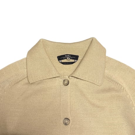 【USED】2010's Max Mara Weekend Line Collared Knit Cardigan Beige
