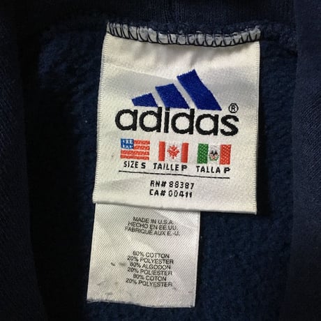 【USED】90'S ADIDAS 3-STRIPES LOGO EMBROIDERY HOODIE