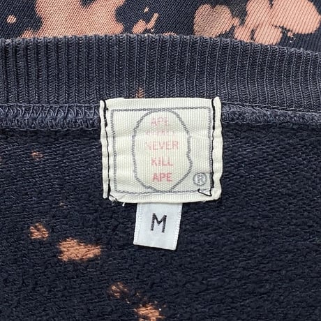 【USED】90'S A BATHING APE SIMPLE SOLDIER BLEACHED SWEATSHIRT