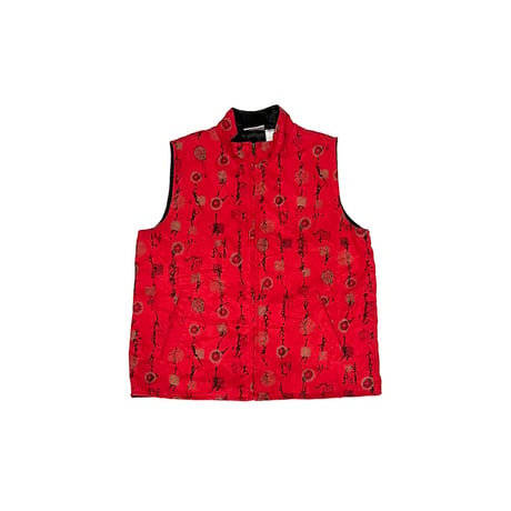 【USED】90's CHICO'S DESIGN KANJI VEST