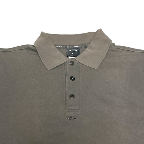 【USED】00's OAKLEY METAL PARTS POLO SHIRT