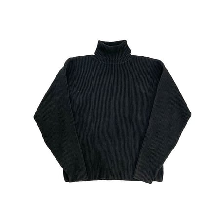 【USED】90'S TOMMY HILFIGER  TURTLENECK RIB COTTON KNIT SWEATER
