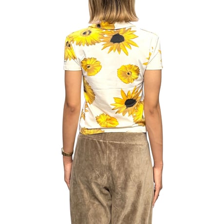 【USED】00's CK Calvin Klein Jeans Sunflower Button-Up Shirt Made in Italy
