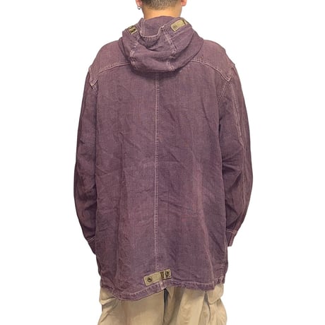 【USED】90's dezert Garment Dyed Linen Fisherman Hook Hooded Jacket