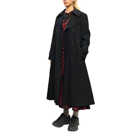 【USED】80s Liz Claiborne TRENCH COAT BLACK
