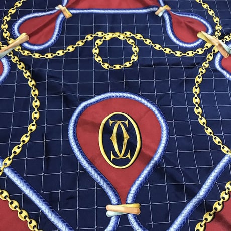 【USED】VINTAGE CARTIER SILK SCARF