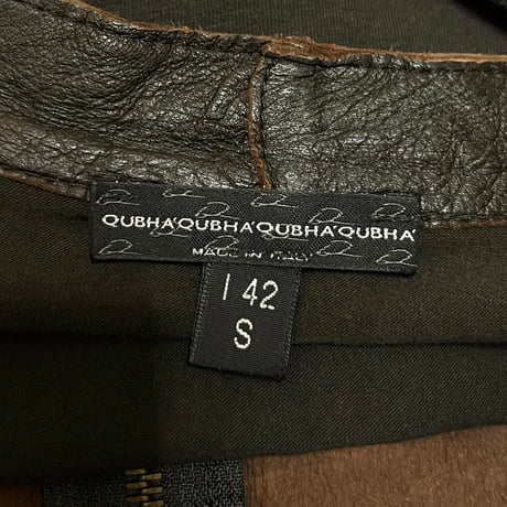 【USED】00's QUBHA LEATHER×COTTON SWITCHING JACKET