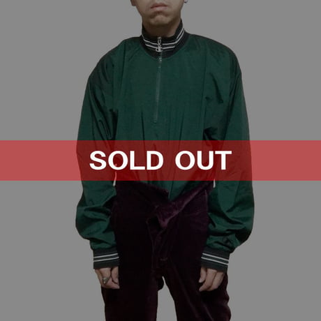 【USED】90'S CHAMPION NYLON PULLOVER JACKET GREEN