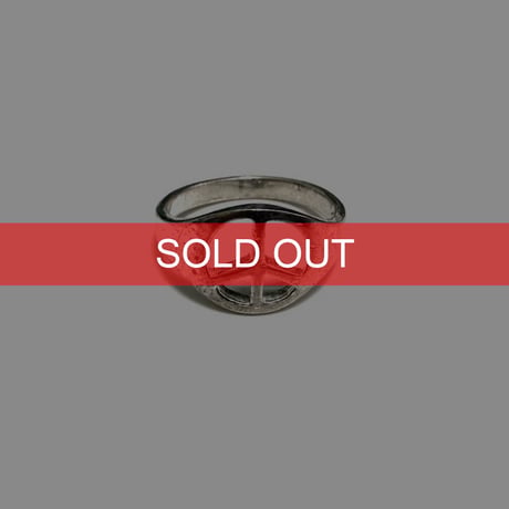 【USED】vintage PEACE SIGN DIE-CUT SILVER RING