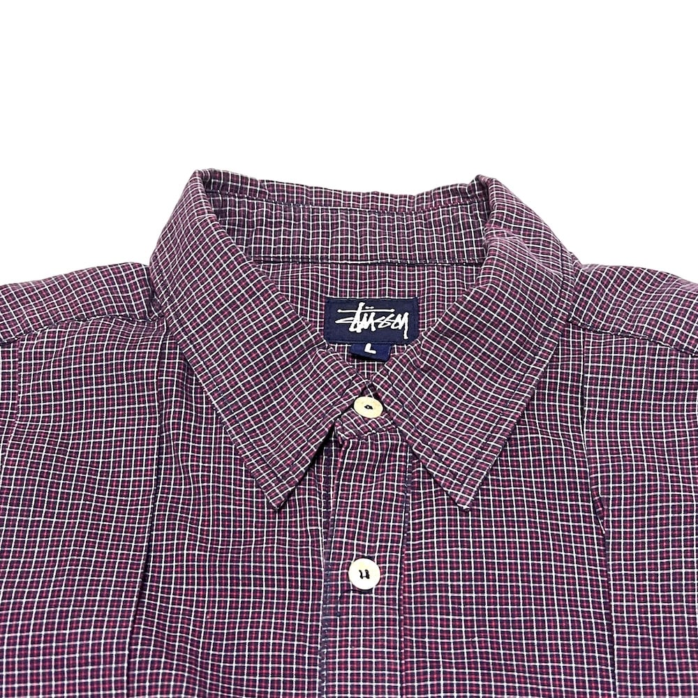 USED】90's STUSSY CHECK CUBA SHIRT | KONBINI