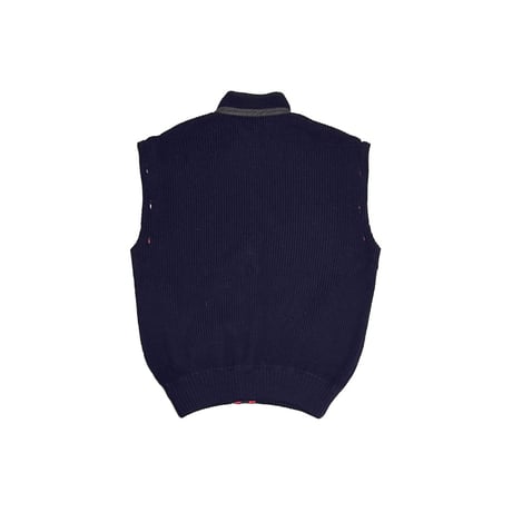【USED】80's Italian Ribbed Knit Vest with Nylon Trim