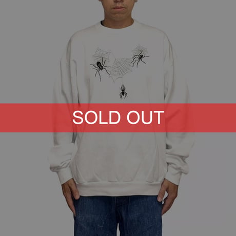 【USED】90s SPIDERWEB EMBROIDERED SWEATSIRT
