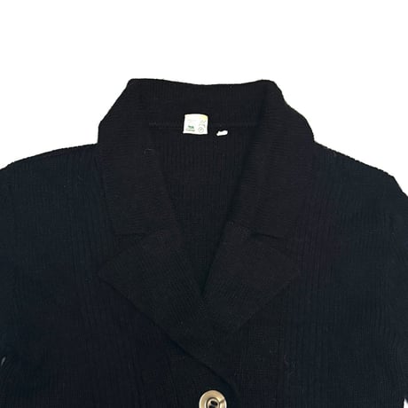 【USED】80's Tailored Knit Cardigan Black Made in Italy