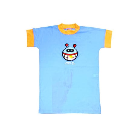 【USED】 90'S W.&L.T. PUK PUK T-SHIRT SKY BLUE ①