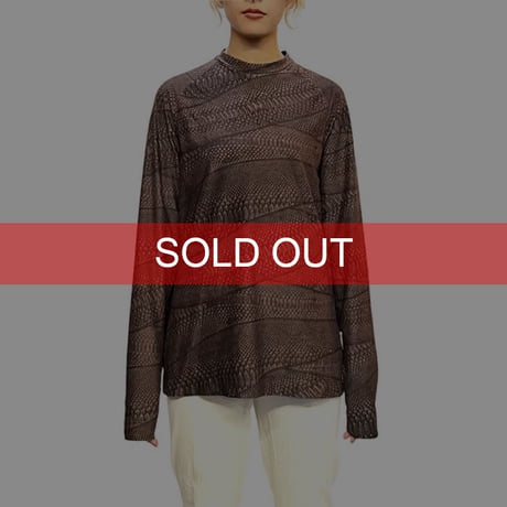 【USED】00'S GIANFRANCO FERRE JEANS  CROCODILE LEATHER ALL OVER PRINT L/S T-SHIRT