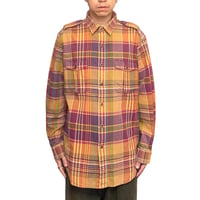 【USED】90's Polo by Ralph Lauren Madras Plaid Military Utility Shirt