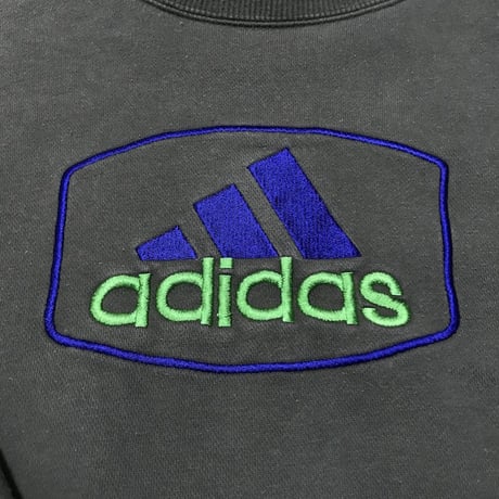 【USED】90'S  ADIDAS 3-STRIPES LOGO EMBROIDERY SWEATSHIRT