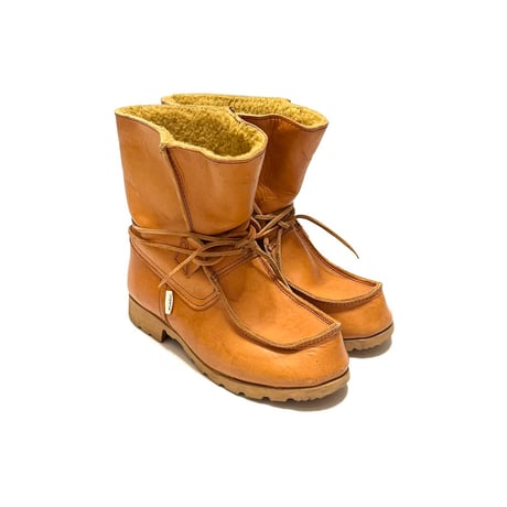 【USED】70's-80's Pirkko Shearling-Lined Leather Winter Boots