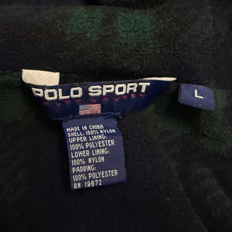 【USED】90's POLO SPORT Ralph Lauren Yellow Hooded Puffer Coat