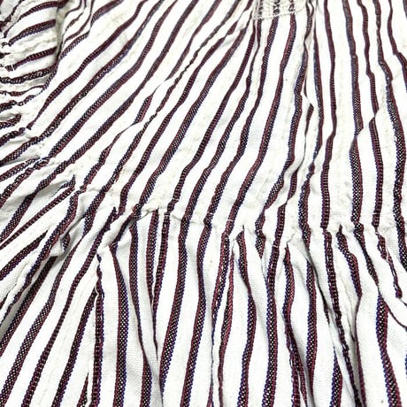 【USED】00'S AFRICAN FUGU BATAKARI SMOCK JACKET RED STRIPE