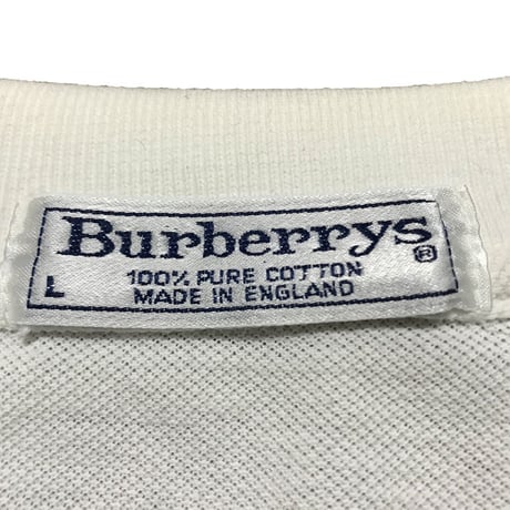 【USED】90'S BURBERRYS POLO SHIRT WHITE