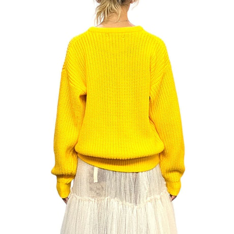 【USED】80'S-90'S INVENTIONS ACRYIC SWEATER YELLOW
