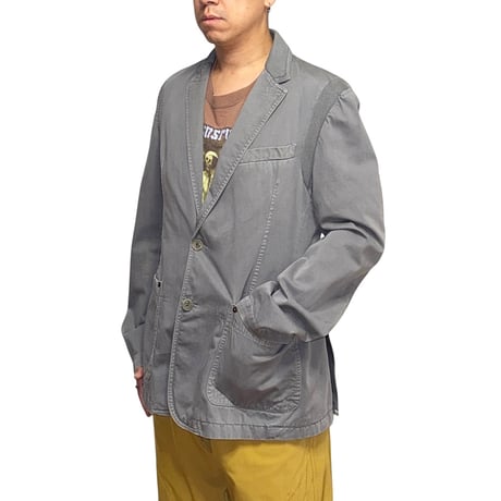 【USED】00's D&G DOLCE & GABBANA Washed Gray Cotton Tailored Jacket